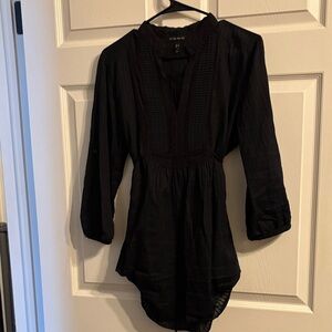 FANG Black V-Neck Blouse